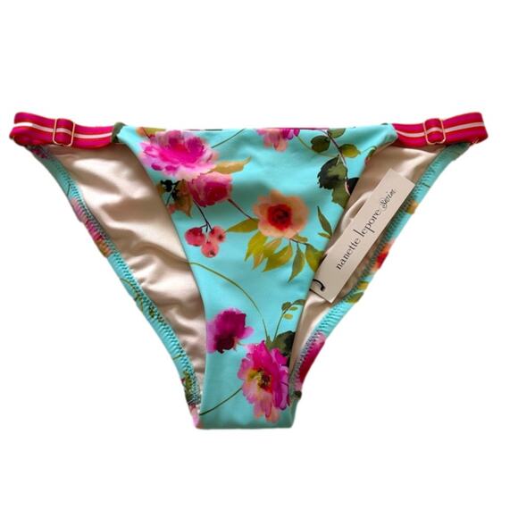Nanette Lepore Bikini Bottom Alana Apex Blue Punk Alana Swim Adjustable Size 8 - Picture 1 of 12